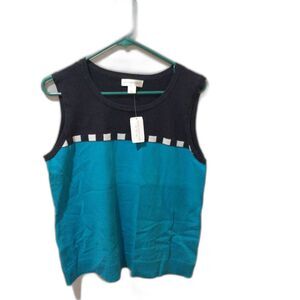 New NWT Christopher & Banks sleeveless Large L sweater womens